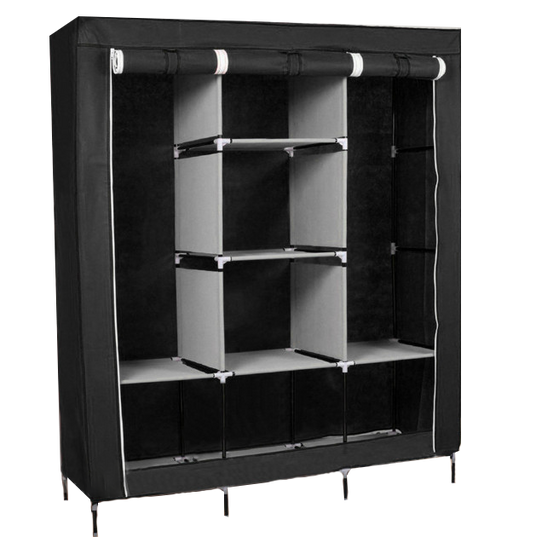 Шафа для одягу, складана тканинна шафа STORAGE WARDROBE 88130 на 3 секції 130×45×175 см, каркасна, портативна