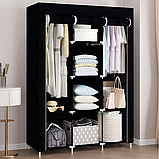 Шафа для одягу, складана тканинна шафа STORAGE WARDROBE 88130 на 3 секції 130×45×175 см, каркасна, портативна, фото 8