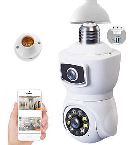 IP Wi-Fi камера в патрон для лампочки V380-E27 із двома об'єктивами 2MPx+2MPx для V380 APP