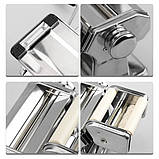 Машинка для тіста, ручна тісторозкатка для пасти та локшини RAF R.6670 з насадкою для равіолі, нержавіюча сталь, фото 5