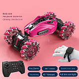 Машинка перевертиш, трюкова іграшкова модель 2277-3B з парогенератором і браслетом керування, радіокерований дрифт-всюдихід​, фото 6