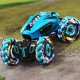 Машинка перевертиш, трюкова іграшкова модель 2277-3B з парогенератором і браслетом керування, радіокерований дрифт-всюдихід​, фото 7