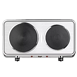 Електроплита настільна, плита з двома конфорками RAF R.8007 2500 Вт, дискова, корпус з нержавійки, фото 6