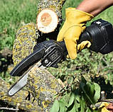 Цепна пила акумуляторна, мініпила Mini Electric Chainsaw 6 дюймів, 2 АКБ, у кейсі, для обрізки дерев, фото 4