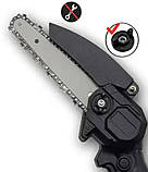 Цепна пила акумуляторна, мініпила Mini Electric Chainsaw 6 дюймів, 2 АКБ, у кейсі, для обрізки дерев, фото 5