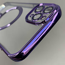 Чохол для Apple iPhone 11 Pro Max прозорий чохол з магсейф на телефон айфон 11 про макс фіолетовий h3b, фото 4