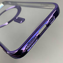 Чохол для Apple iPhone 11 Pro Max прозорий чохол з магсейф на телефон айфон 11 про макс фіолетовий h3b, фото 3