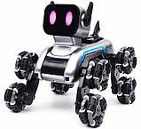Інтерактивна собака-робот, трюковий робопес Stunt eight-wheel robot dog 8 коліс, радіокерування, звук і світло, фото 3