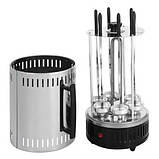Шашличниця електрична, вертикальна електрошашличниця Domotec MS-7781 1000 Вт на 6 шампурів, настільна BBQ, фото 5