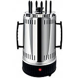 Шашличниця електрична, вертикальна електрошашличниця Domotec MS-7781 1000 Вт на 6 шампурів, настільна BBQ, фото 6