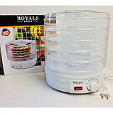 Сушарка для фруктів і овочів, дегідратор ROYALS RB 959 з терморегулятором, електрична, 5 ярусів, фото 4