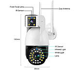 Камера wifi вулична, IP Wi-Fi відеокамера P12 із двома об'єктивами 3MPx+3MPx для v380 APP, фото 3