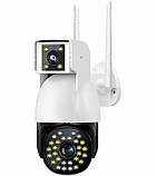 Камера wifi вулична, IP Wi-Fi відеокамера P12 із двома об'єктивами 3MPx+3MPx для v380 APP, фото 5