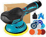 Полірувальна машинка для авто, акумуляторна шліфувальна машина YK49 з 2 акумуляторами, бездротова, фото 4