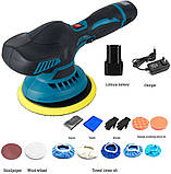 Полірувальна машинка для авто, акумуляторна шліфувальна машина YK49 з 2 акумуляторами, бездротова, фото 9