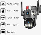 IP камера, WiFi відеокамера SD39G 4G 360° подвійна лінза, фото 3