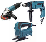 Набір електроінструментів, комплект Дриль + Лобзик + Болгарка у пластиковому кейсі для дому, фото 2