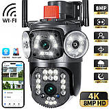 Камера відеоспостереження 4g, Відеокамера з сім картою, XYS-A48-LD-4G з двома об'єктивами 4MPx+4MPx, фото 2