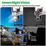 Камера відеоспостереження 4g, Відеокамера з сім картою, XYS-A48-LD-4G з двома об'єктивами 4MPx+4MPx, фото 5