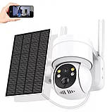 Wifi смарт камера, IP Wi-Fi відеокамера TQ2 2.0 Мп з віддаленим доступом вулична із сонячною панеллю, фото 4