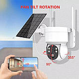 Wifi смарт камера, IP Wi-Fi відеокамера TQ2 2.0 Мп з віддаленим доступом вулична із сонячною панеллю, фото 5