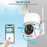 Wifi смарт камера, IP Wi-Fi відеокамера TQ2 2.0 Мп з віддаленим доступом вулична із сонячною панеллю, фото 6