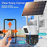 Автономна камера з 4g сим картою, IP відеокамера з 4g, V36 4G 8.0 Мп вулична з сонячною панеллю, фото 6