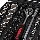 Набір інструментів, автомобільний набір 216 предметів у кейсі, головки, ключі, біти, фото 4