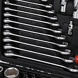 Набір інструментів, автомобільний набір 216 предметів у кейсі, головки, ключі, біти, фото 5