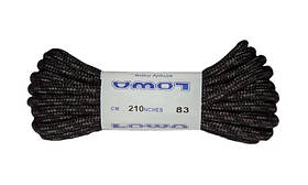 Шнурки Lowa Trekking 210 см чорнo-сірі для взуття, міцні та зносостійкі.