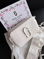 Жіноча сумочка з натуральної шкіри, (Розмір 20×12×8 см), біла