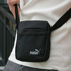 Чоловіча чорна сумка барсетка Puma через плече Пума месенджер