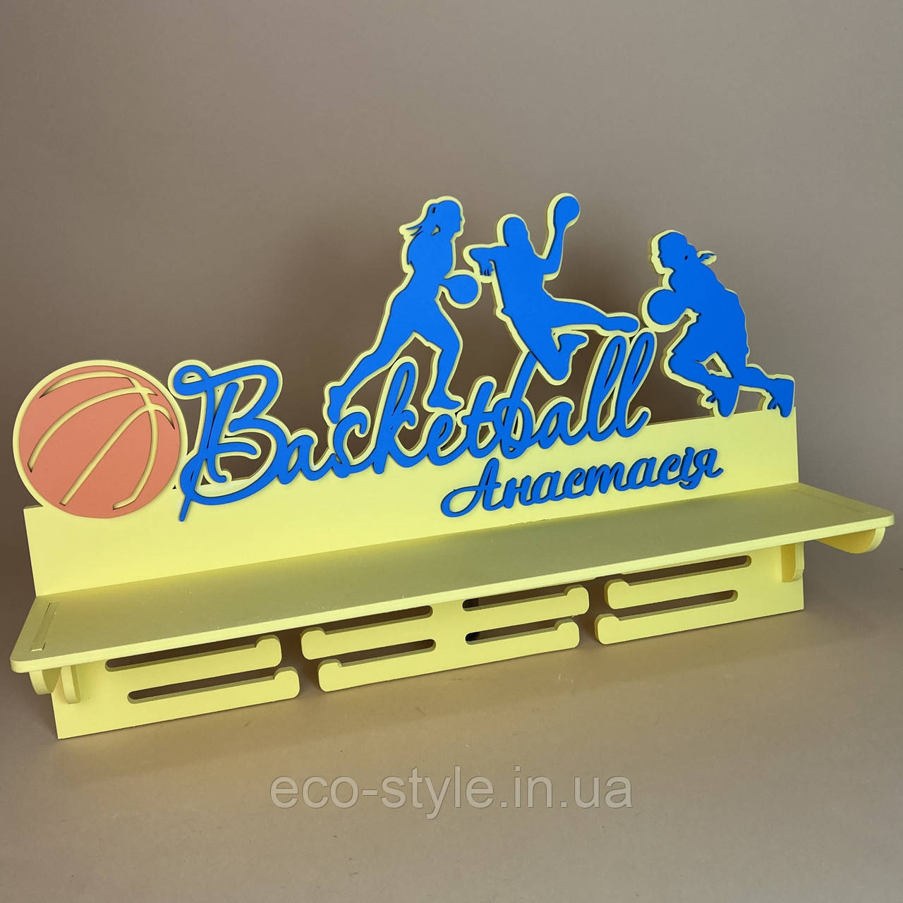 Тримач для медалей по Баскетболісту. Медальница Баскетбол, Полиця для медалей по Баскетболу, Холлдер для медалей, фото 1