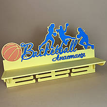 Тримач для медалей по Баскетболісту. Медальница Баскетбол, Полиця для медалей по Баскетболу, Холлдер для медалей