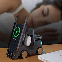 Бездротовий зарядний пристрій з підсвічуванням та годинником