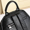 Стильний жіночий шкіряний рюкзак чорний міський 51124, фото 7