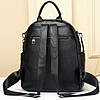 Стильний жіночий шкіряний рюкзак чорний міський 51124, фото 10