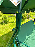 Садова гойдалка навантаження 210 кг, Тримісна садова гойдалка, Садова гойдалка розкладна, Гойдалки для дачі, фото 4