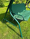 Садова гойдалка навантаження 210 кг, Тримісна садова гойдалка, Садова гойдалка розкладна, Гойдалки для дачі, фото 2