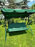 Садова гойдалка навантаження 210 кг, Тримісна садова гойдалка, Садова гойдалка розкладна, Гойдалки для дачі, фото 3