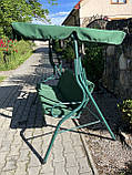 Садова гойдалка навантаження 210 кг, Тримісна садова гойдалка, Садова гойдалка розкладна, Гойдалки для дачі, фото 7