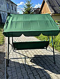 Садова гойдалка навантаження 210 кг, Тримісна садова гойдалка, Садова гойдалка розкладна, Гойдалки для дачі, фото 8