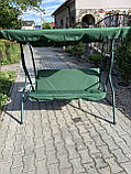 Садова гойдалка навантаження 210 кг, Тримісна садова гойдалка, Садова гойдалка розкладна, Гойдалки для дачі, фото 9