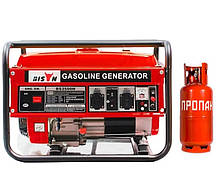 Генератор Bison 3 кВт газ/бензин BS3500, 7 к.с., 15 літрів однофазний