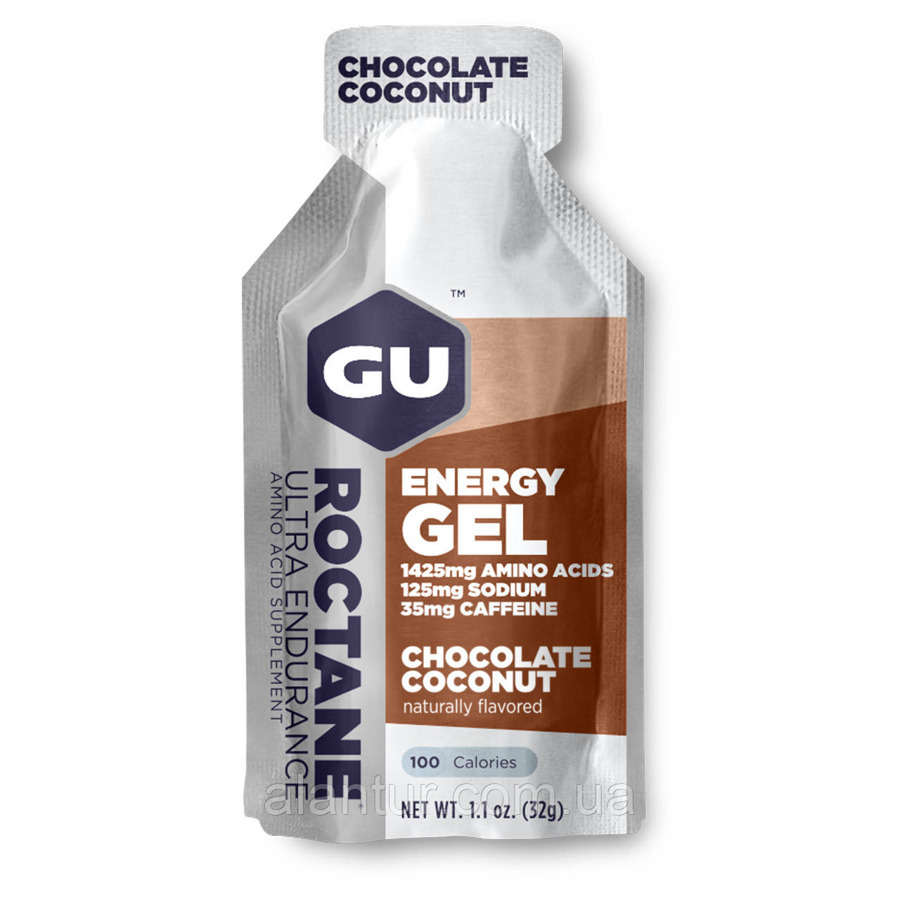 Енергетичний гель GU Energy ROCTANE Ultra Endurance Chocolate Coconut, 32 г (35 мг кофеїну), фото 1