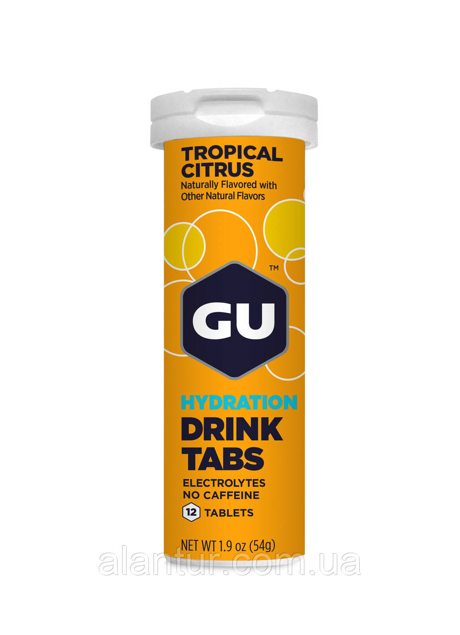 Ізотонічні таблетки GU Energy Tropical Citrus, 12 шт в тубі, фото 1