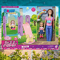 Игрушка для девочки Игровой набор кукол Барби семья мама с дочкой Подвижная кукла 30 см с аксессуарами качеля