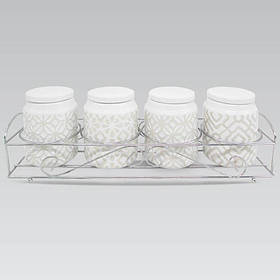 Набір для спецій на підставці 5 пр."Pattern" Maestro MR-20033-04CS - MegaLavka