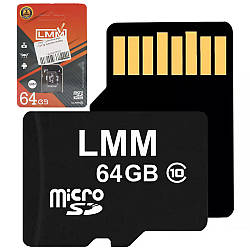 Карта памяти с адаптером 64GB MicroSDXC, Class 10, LMM / Флеш карта для телефона / Флешка для фотоапарата