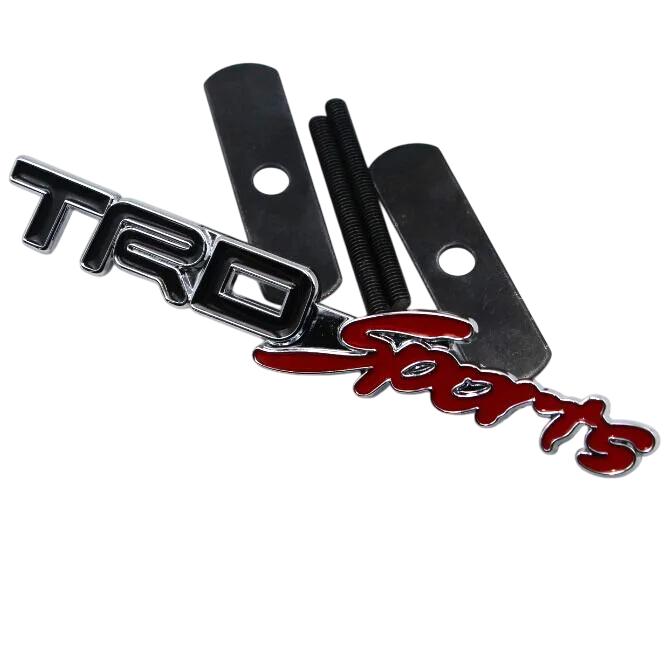 Емблема напис TRD Sports для TOYOTA ЧОРНА + ЧЕРВОНИЙ (на кріпленнях), фото 1